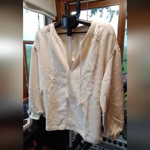 NWT Aerie Xxs Cream V-Neck Sweatshirt